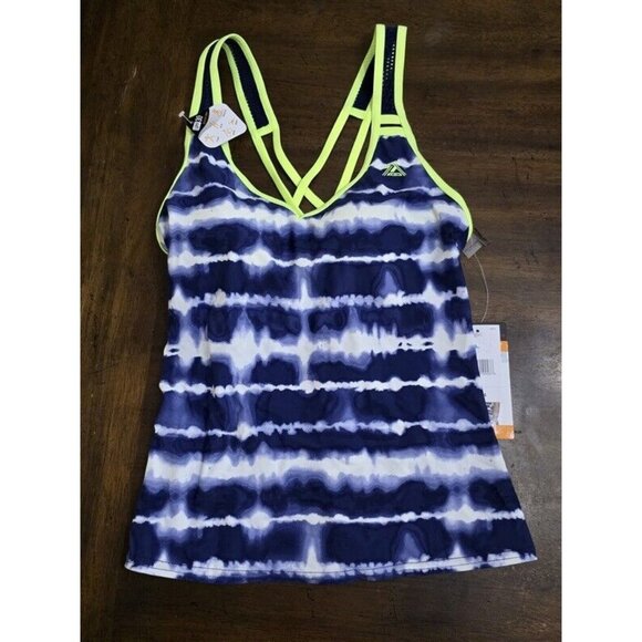Free Country Other - NWT Zero Xposur XS Helix Blue White Tankini Swim Top 124557